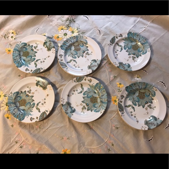 Set of 6. 222 Fifth “Spring Blue” fine China side plates. - Picture 2 of 3